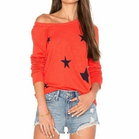 SUNDRY stars patterned sweatshirt pullover NWOT summer - Picture 1 of 5